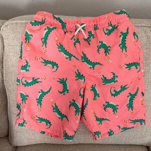 Cat & Jack Pink Shorts with Green Alligator Design